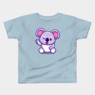 Cute Koala Peace Hand Kids T-Shirt